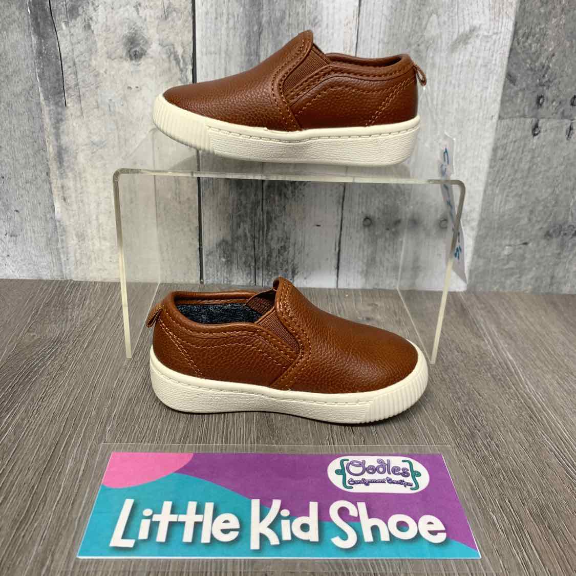 Size 5 Brown/White Carter's Sneakers