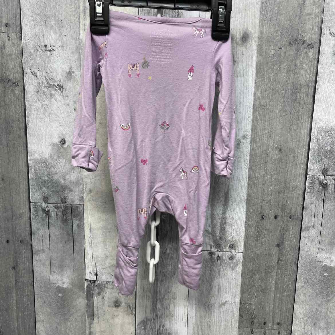 Size Newborn Purple Floral Print Carter's Footy PJs