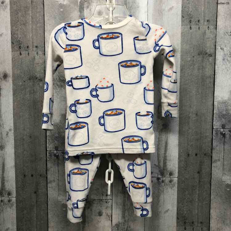 Size 18 Months White/Blue Cat & Jack 2pc PJs