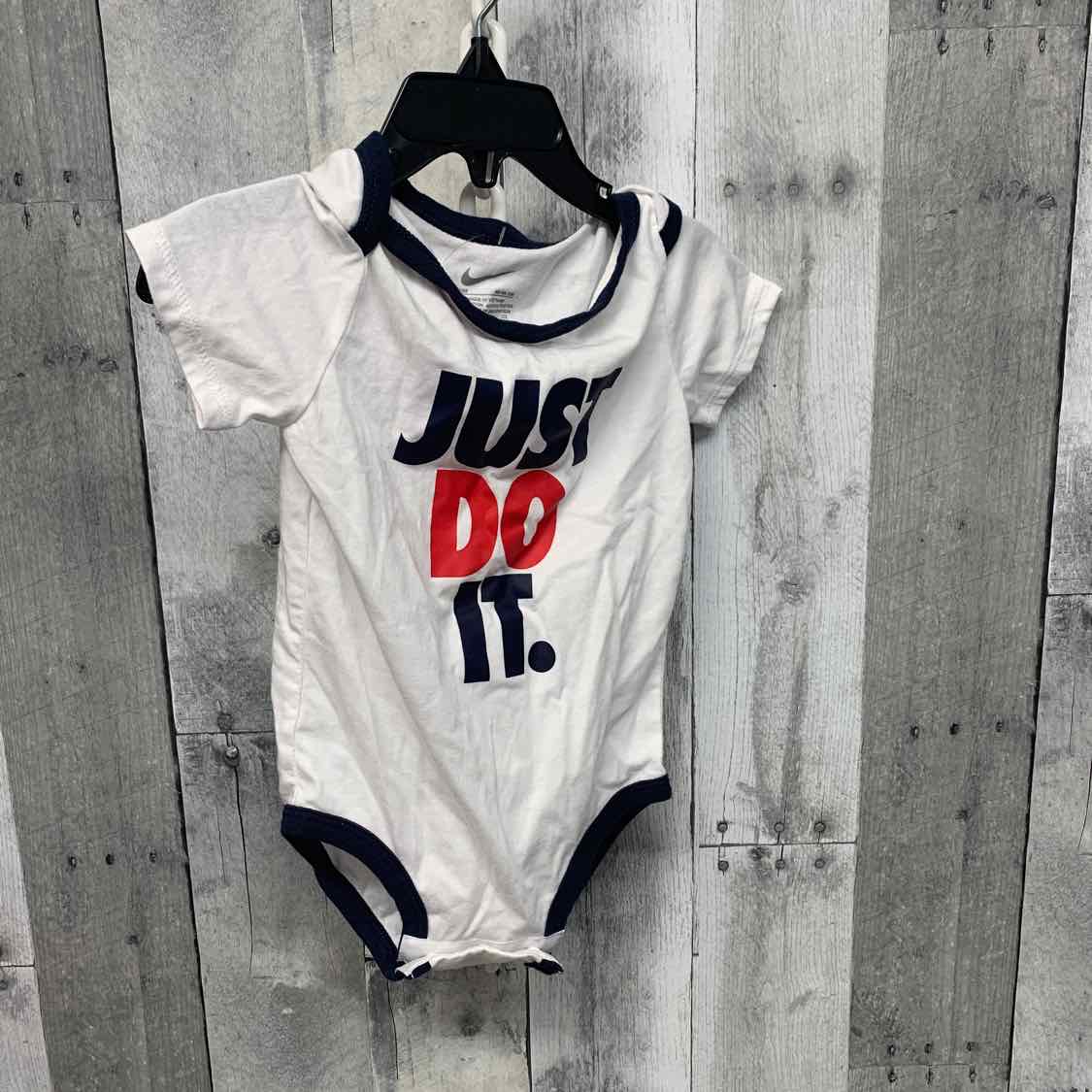 Size 18 Months White/Navy Sport Brand Bodysuit