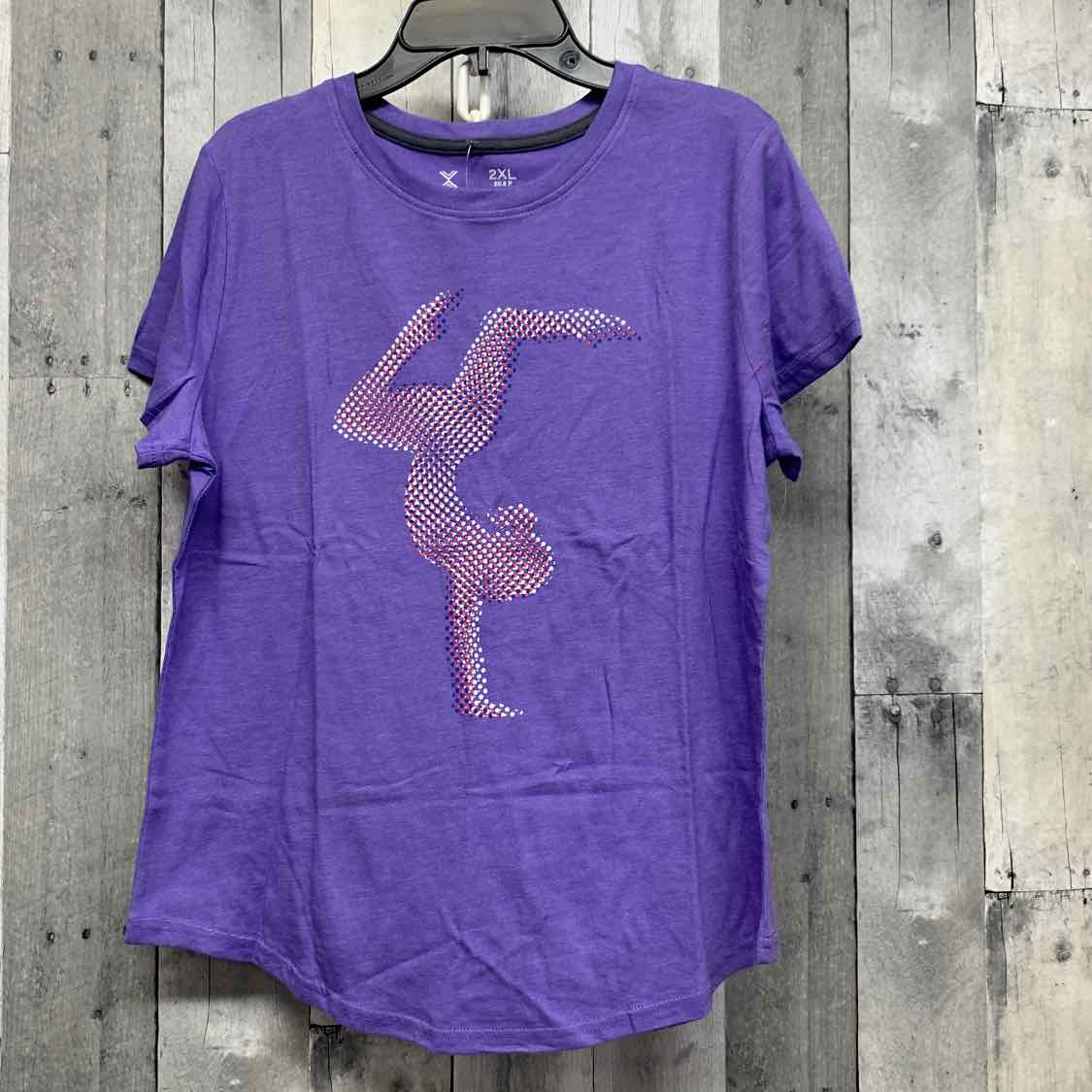 Size XXLarge Purple Graphic Xersion Short Sleeve Shirt - OodlesCB