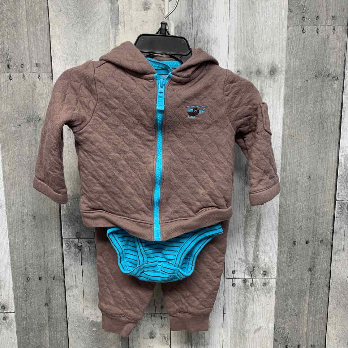 Size 6 Months Blue/Brown Carter's Shirt/Pants