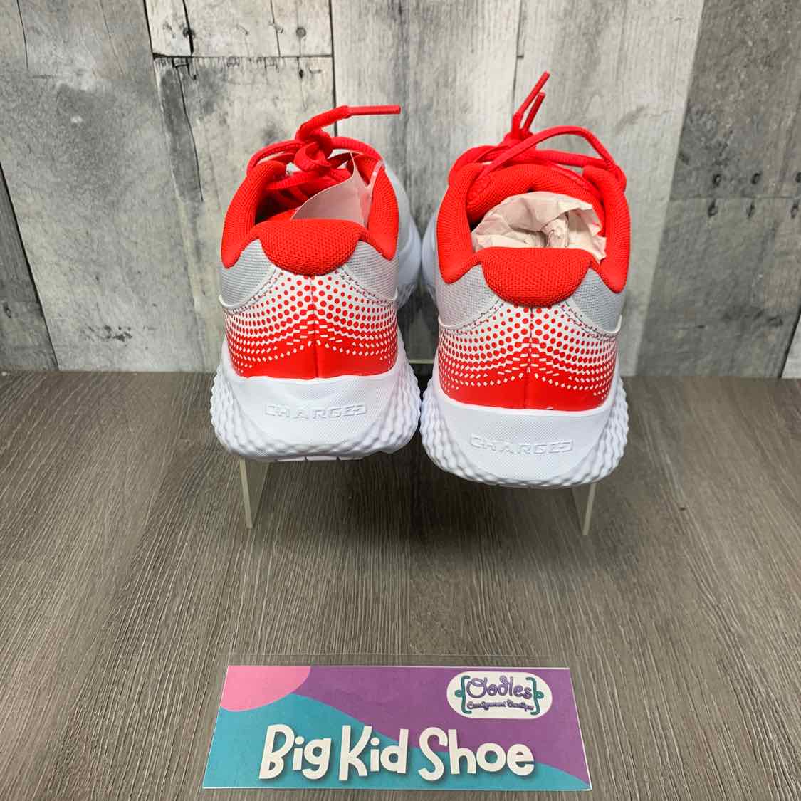 Size 4.5 White/Red Sport Brand Sneakers