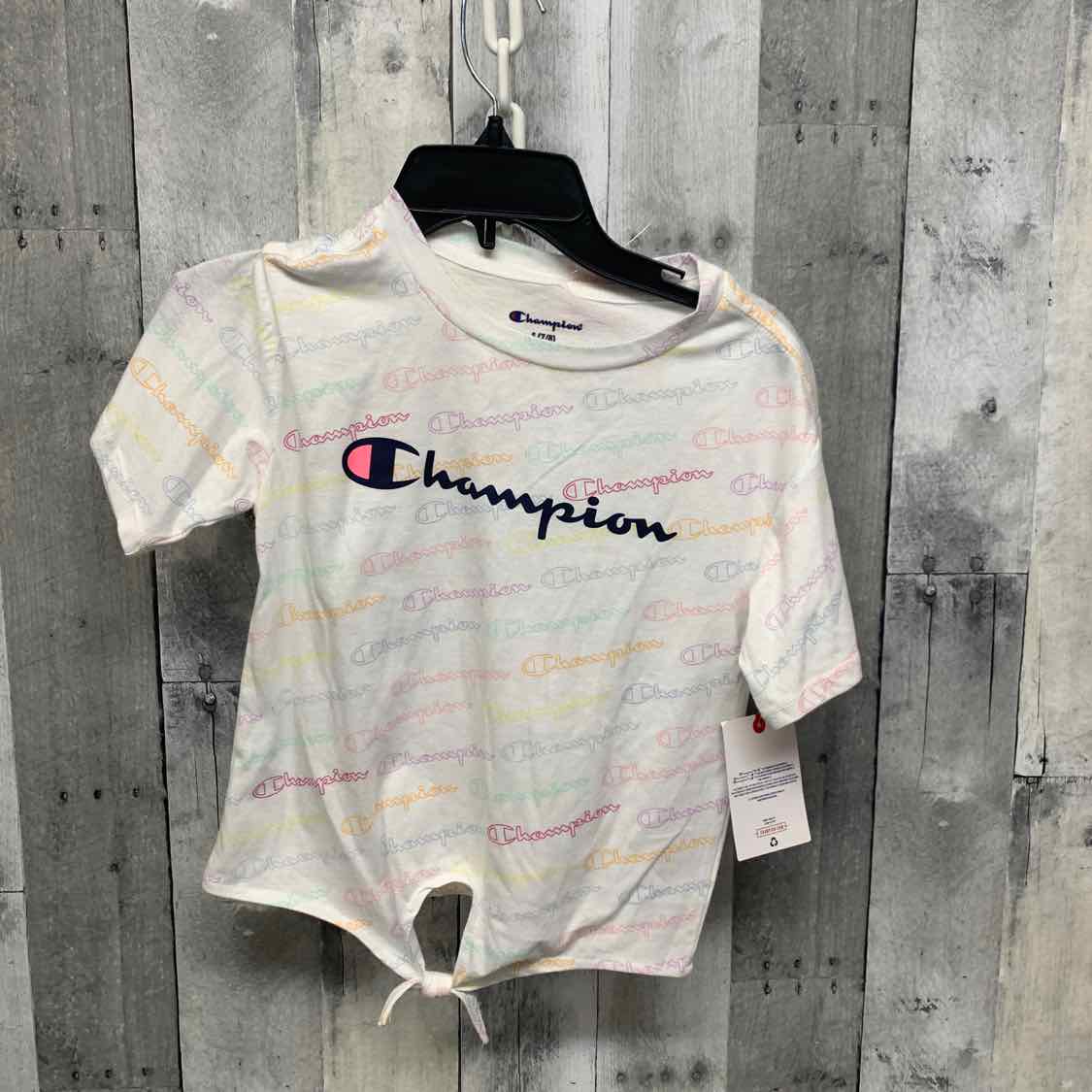 Size Small White Graphic Champion T Shirt