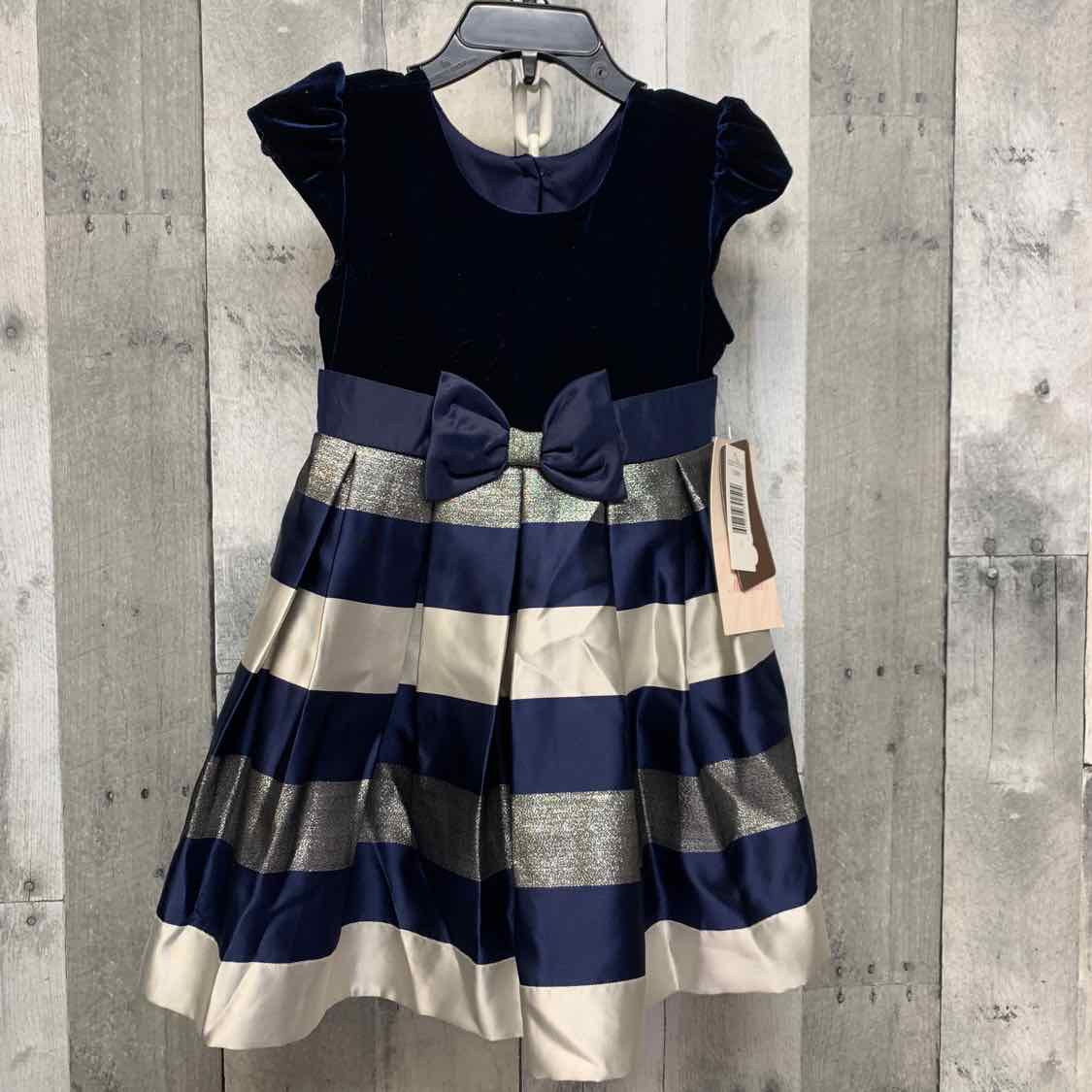 Size 3 Navy/Gray Jona Michelle Dress - Party