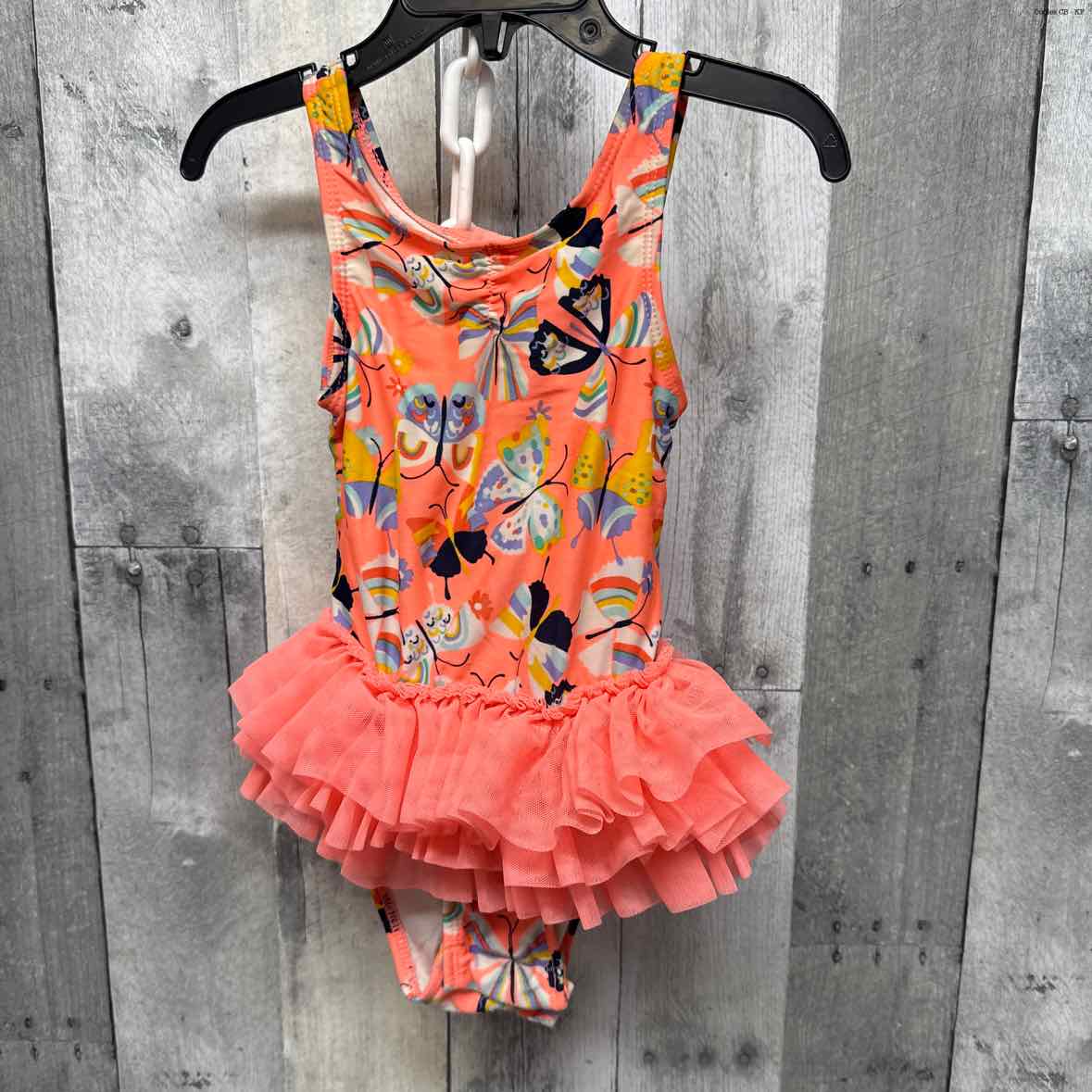 Size 3T Orange Print Cat & Jack Swim Suit - 1pc - OodlesCB
