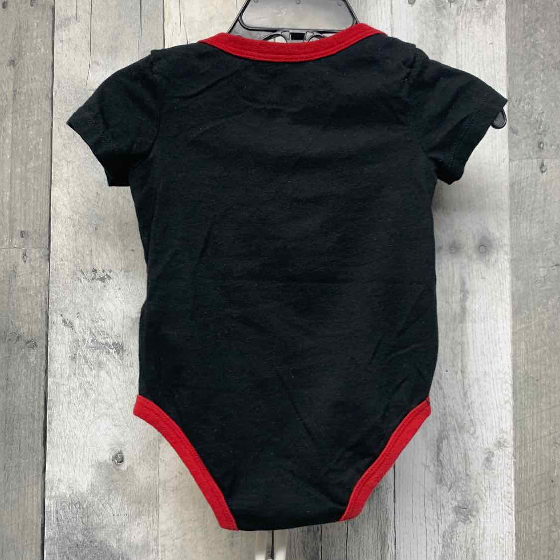 Size 3-6 Months Black/Red Sport Brand Bodysuit