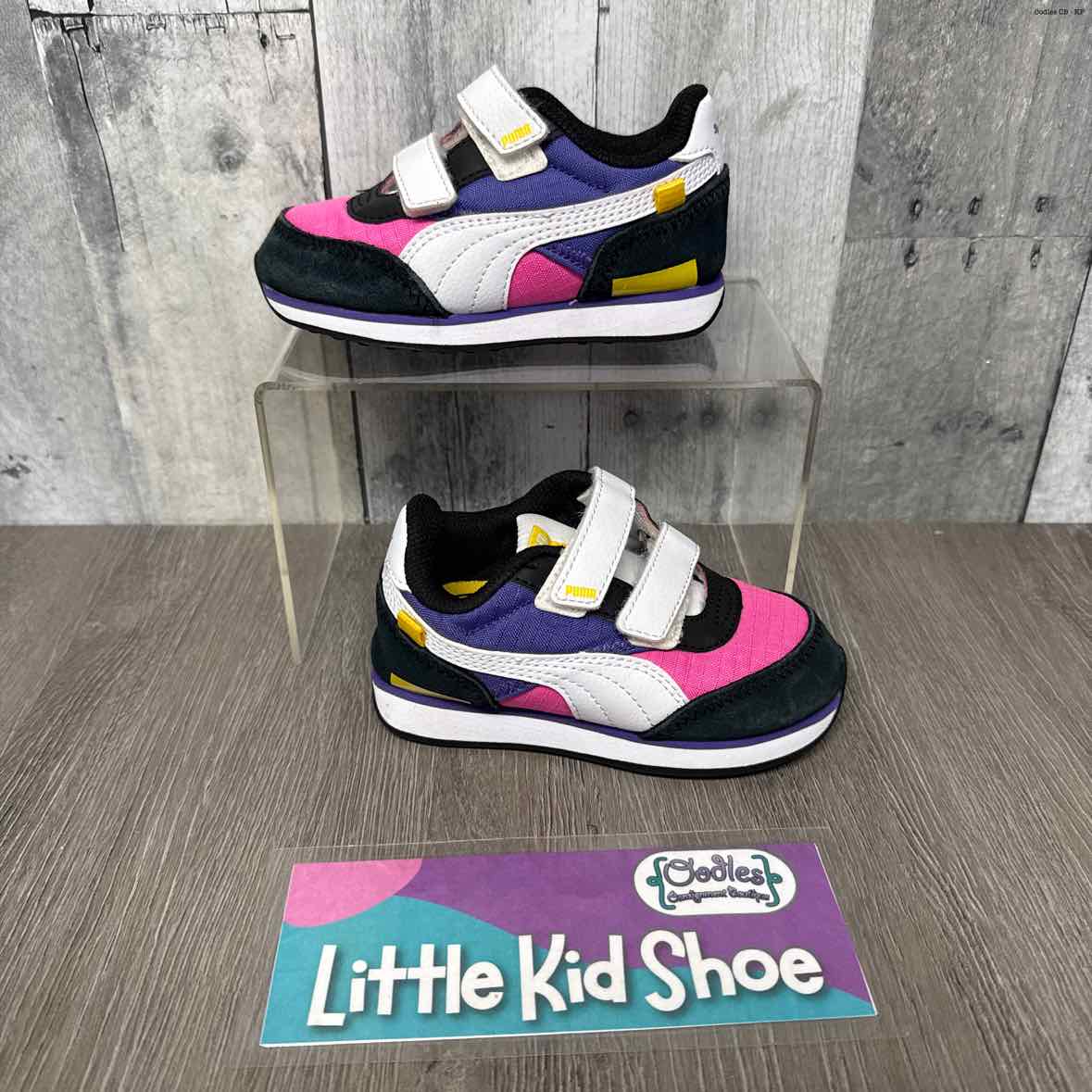 Size 7 Black/Pink Puma Sneakers