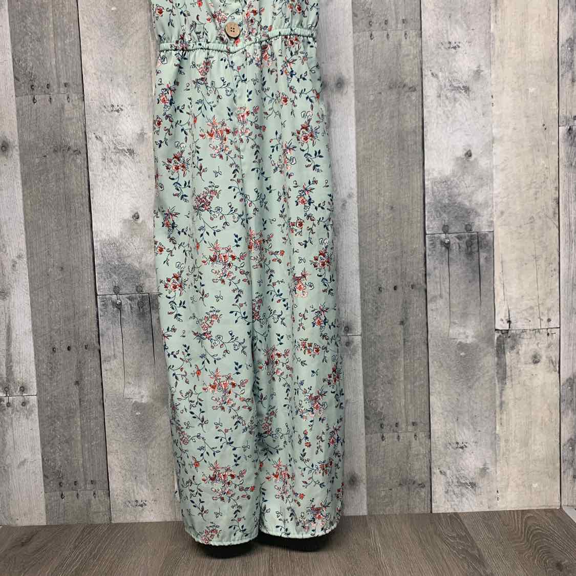 Size 8 Teal Floral Print Jenna & Jessie Romper