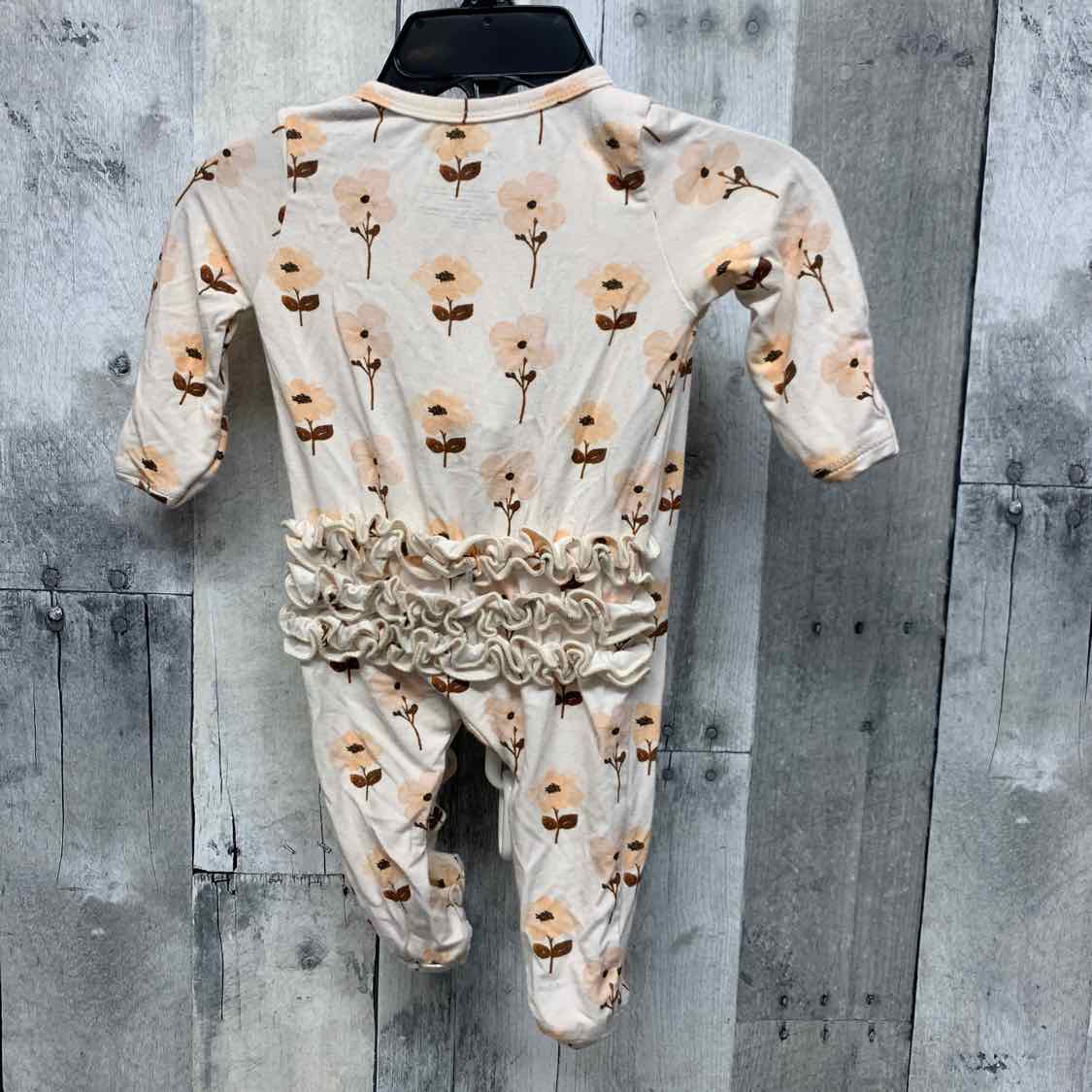 Size Newborn White Bamboo Footy PJs