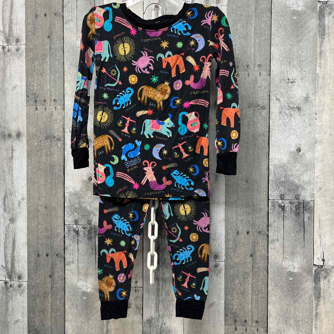 Size 3T Black Print Little Sleepies 2pc PJs