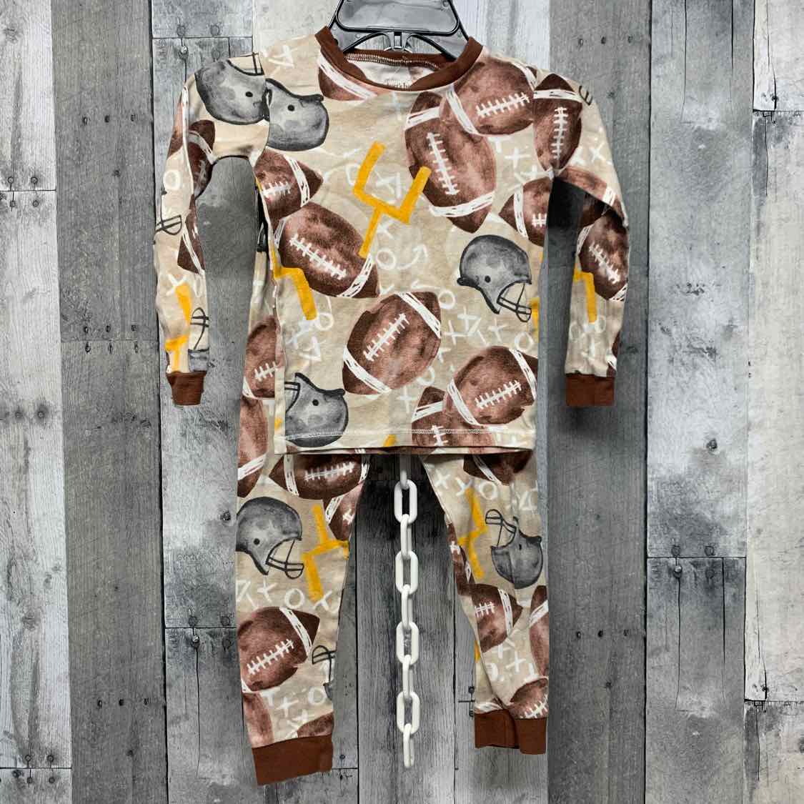 Size 4T Brown/Yellow Burt's Bees Baby 2pc PJs