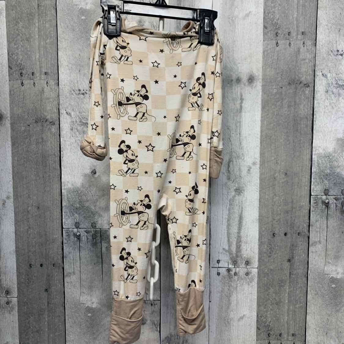 Size 3-6 Months Tan Print Bamboo Footy PJs