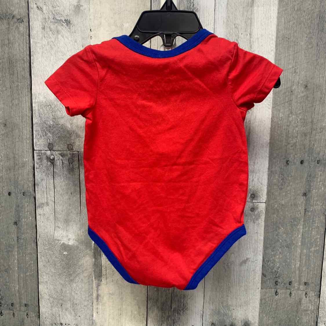 Size 6 Months Red/Blue Sport Brand Bodysuit