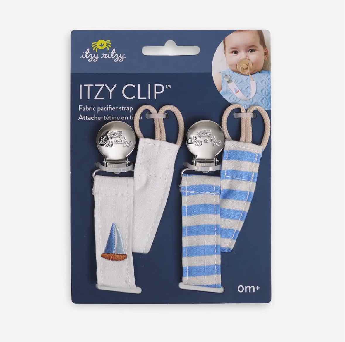 2pk Itzy Clip Fabric Pacifier Strap - More Options - OodlesCB