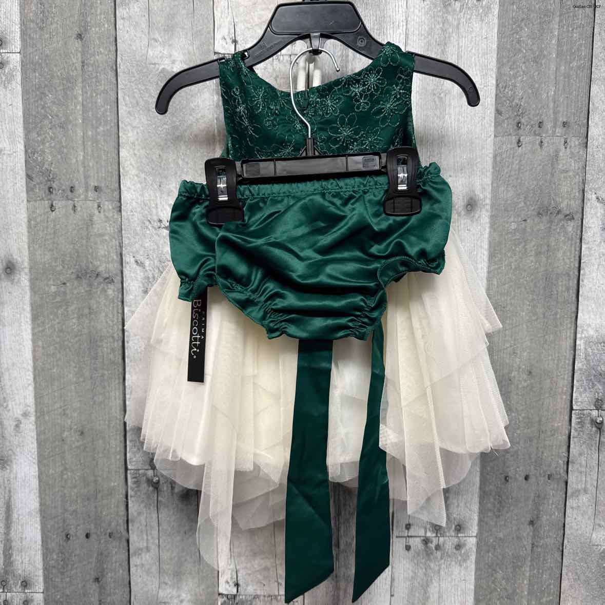 Size 12 Months Green/White B Brand Dress - Party