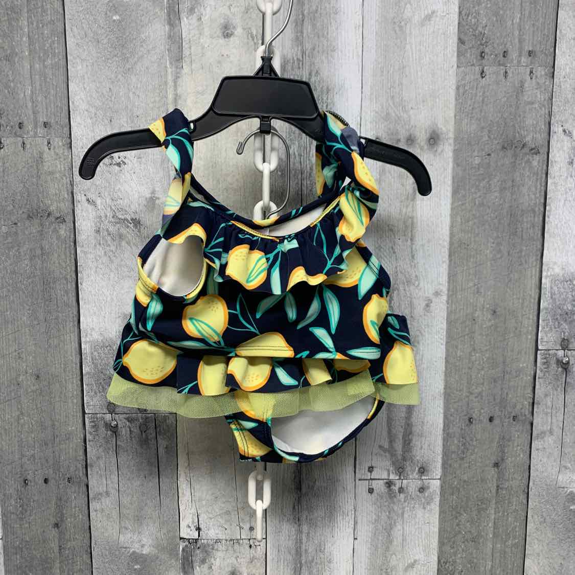 Size 3T Navy/Yellow Cat & Jack Swim Suit - 2pc+