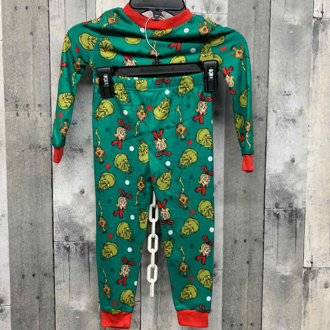 Size 4T Green Graphic Dr Seuss 2pc PJs