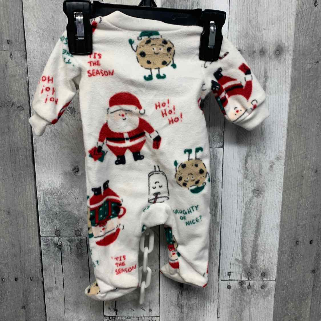 Size Preemie White Print Carter's Footy PJs