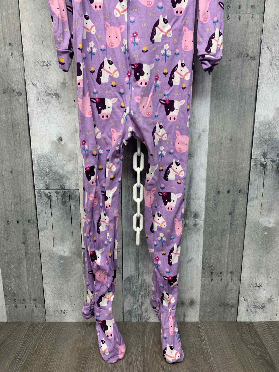 Size 5T Purple Print Children's Place Footy PJs