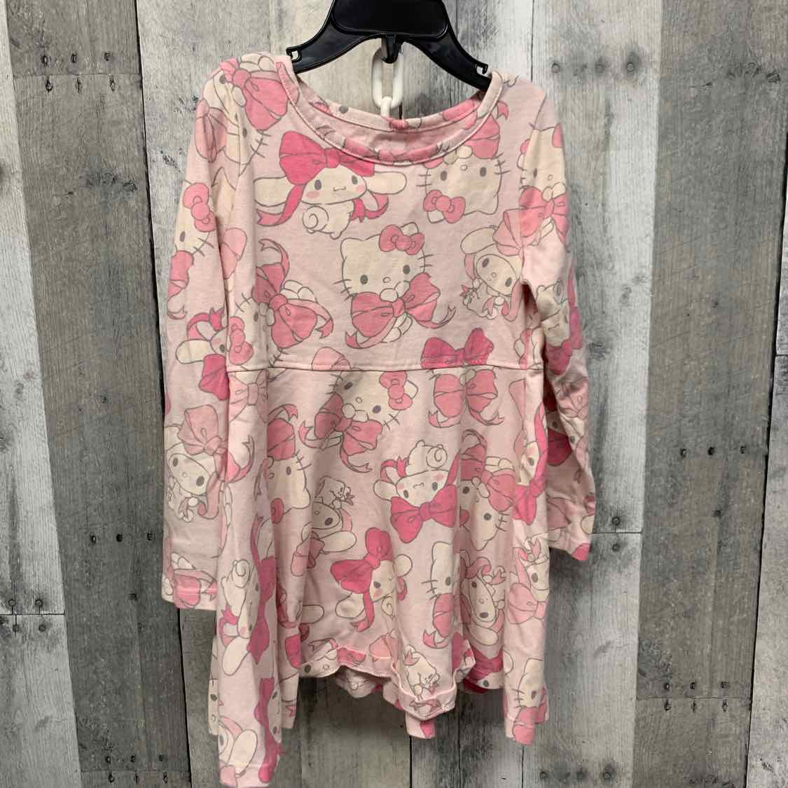 Size 3T Pink Print Hello Kitty LS Dress