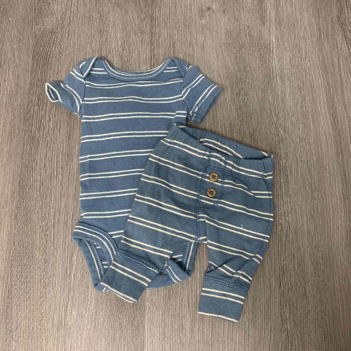 Size Preemie Blue Striped Carter's Shirt/Pants