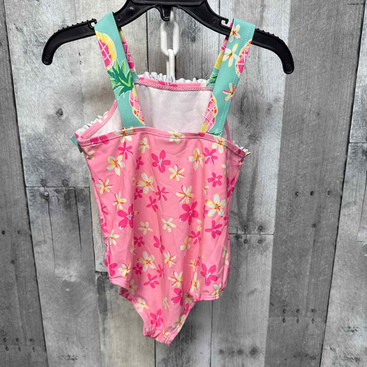 Size 4T Pink Print Nicole Miller Swim Suit - 1pc - OodlesCB