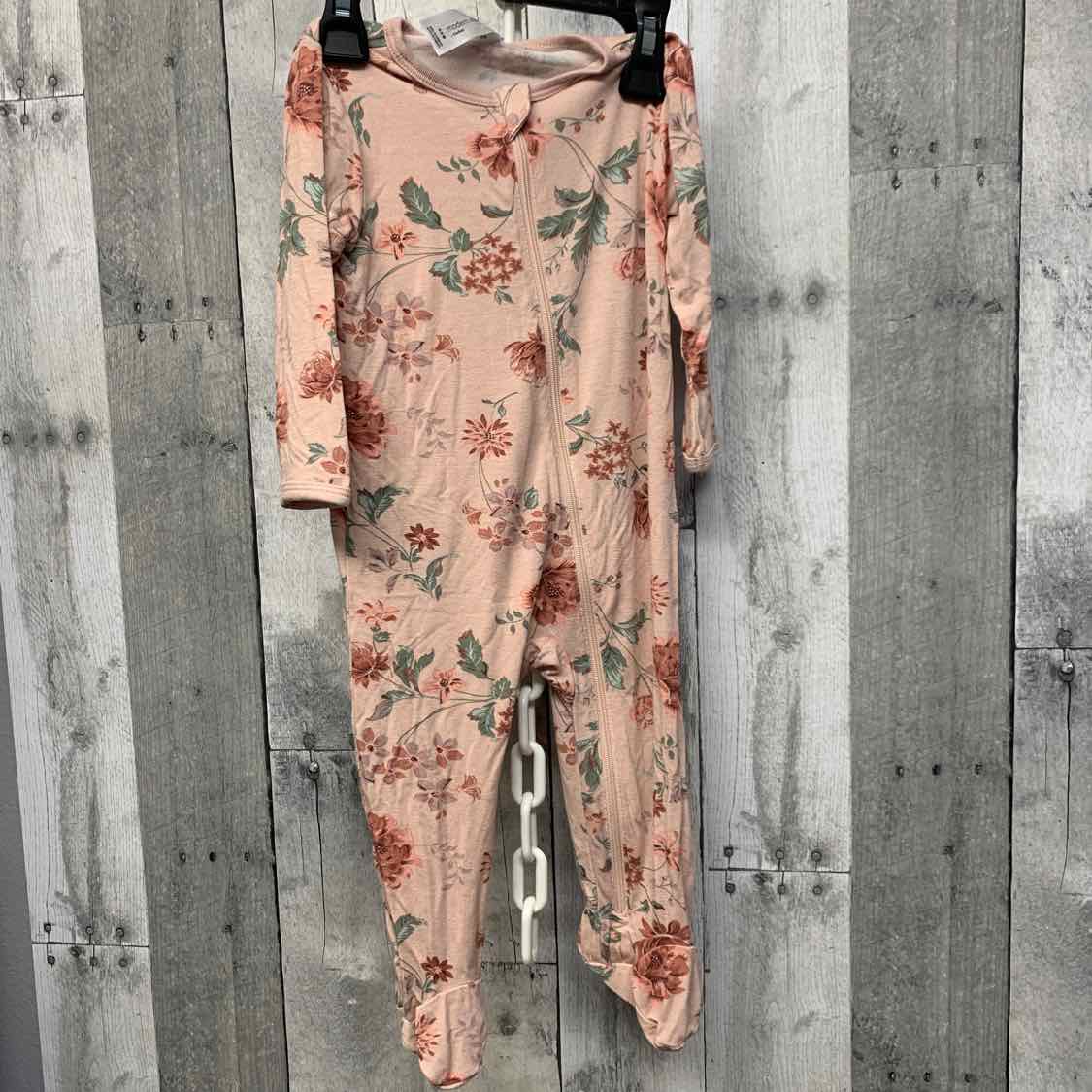 Size 6-9 Months Pink Floral Print Modern Moments by Gerber Footy PJs