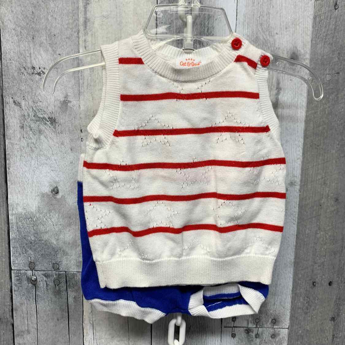 Size 3-6 Months Red/White/Blue Cat & Jack Shirt/Shorts