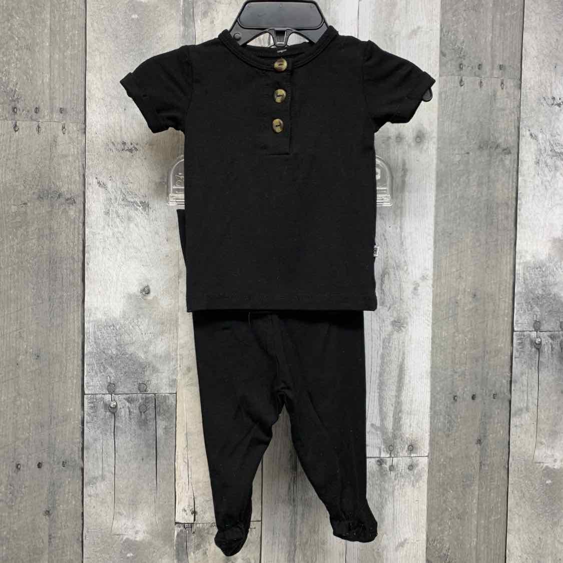 Size 0-3 Months Black Bamboo 2pc PJs