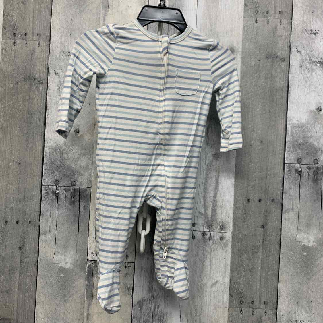 Size 3 Months Blue Striped Little Me Footy PJs