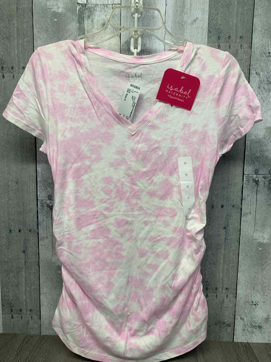 Size S Pink/White Isabel Maternity T Shirt