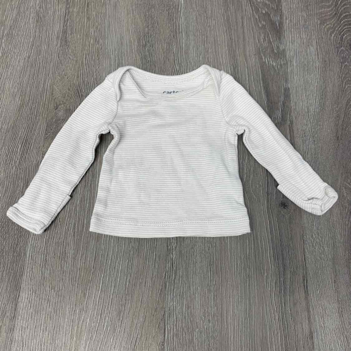 Size Preemie Gray/White Just One You Long Sleeve Shirt