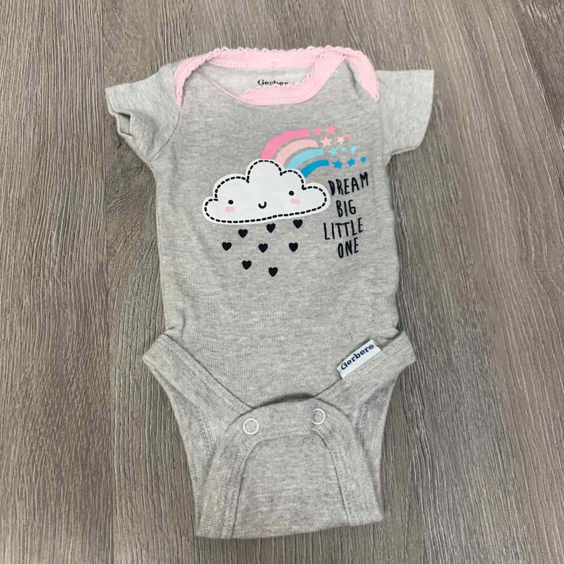 Size Preemie Gray/Pink Gerber Bodysuit