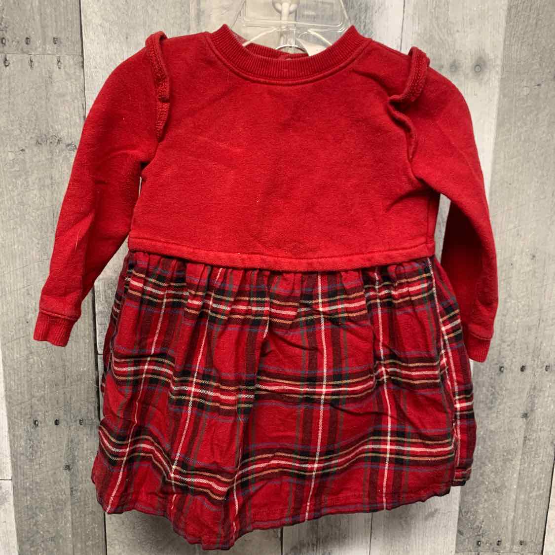 Size 12 Months Red/Green Carter's LS Dress