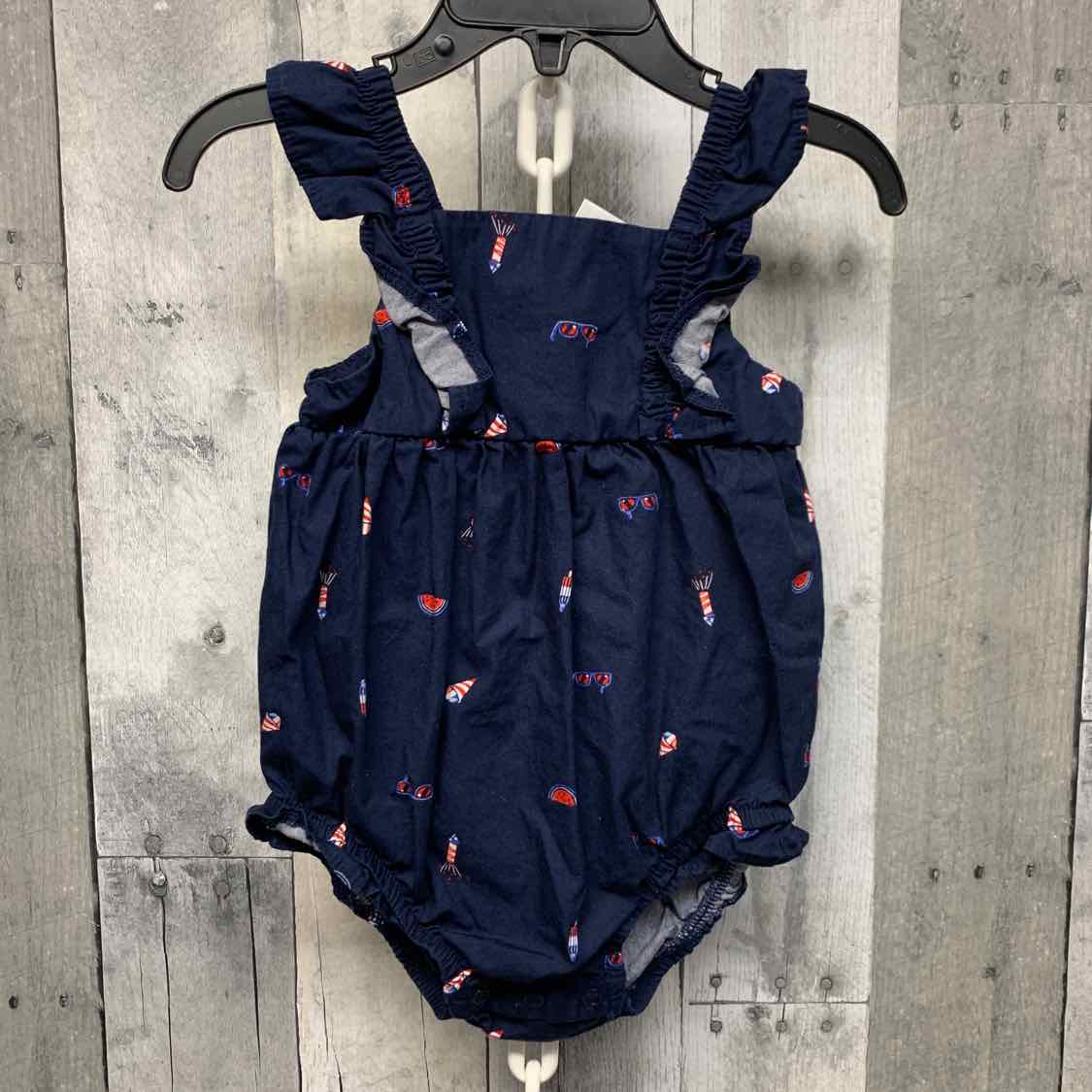 Size 9 Navy Graphic Carter's Romper