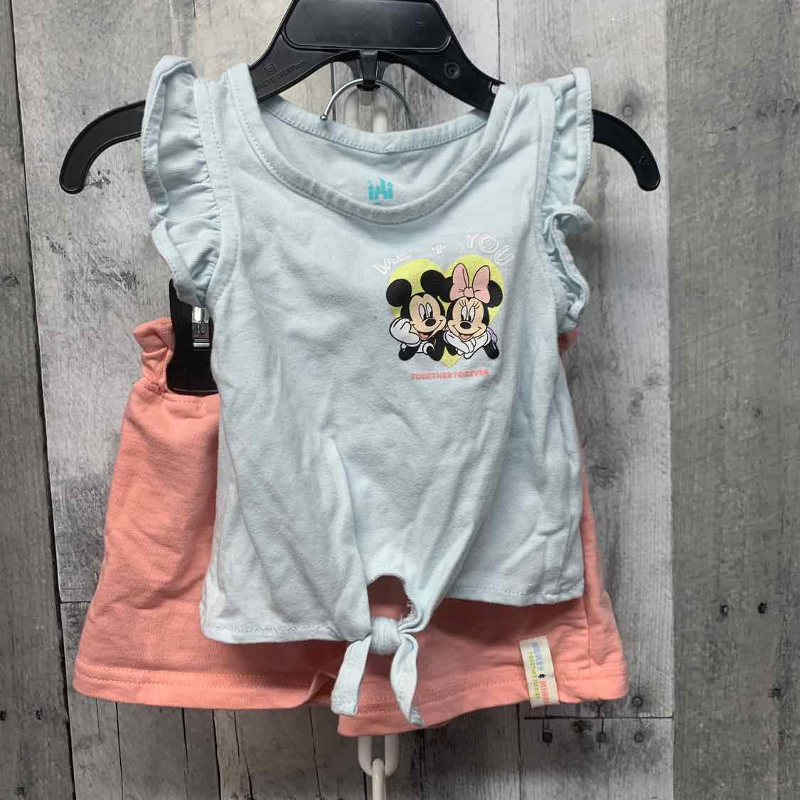 Size 18 Months Blue/Pink Disney Shirt/Shorts