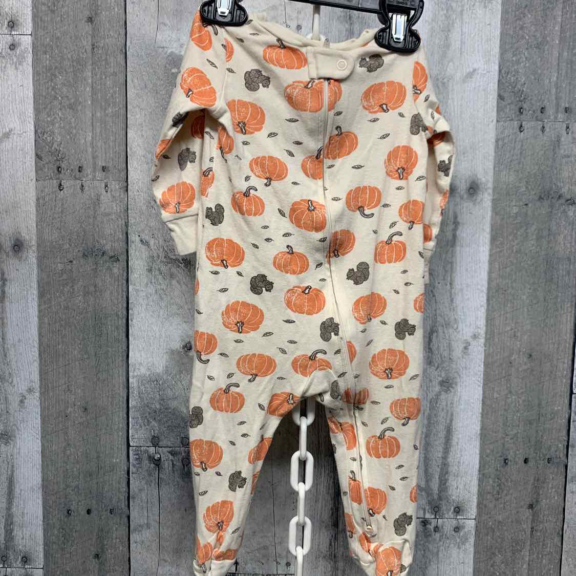 Size 9 Months Ivory Print Carter's Footy PJs