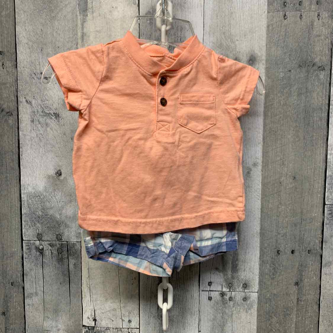 Size 0-3 Months Pink/Blue Carter's Shirt/Shorts