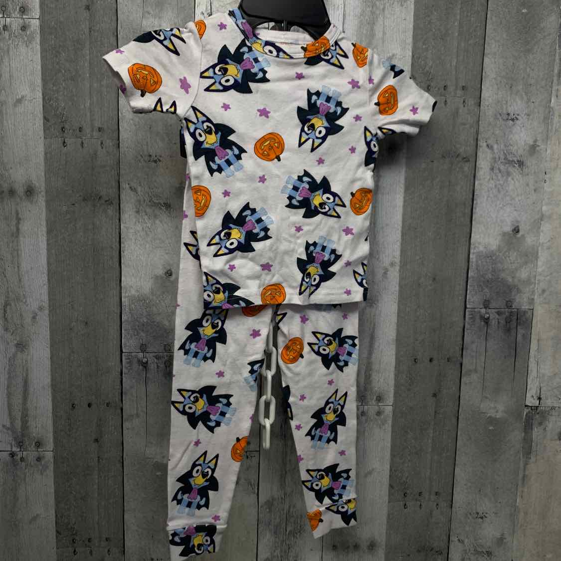 Size 4T White Print Disney 2pc PJs
