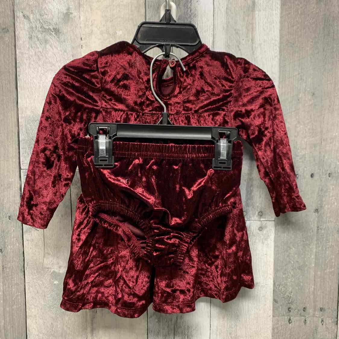 Size 6-9 Months Burgundy B Brand 2pc Dress