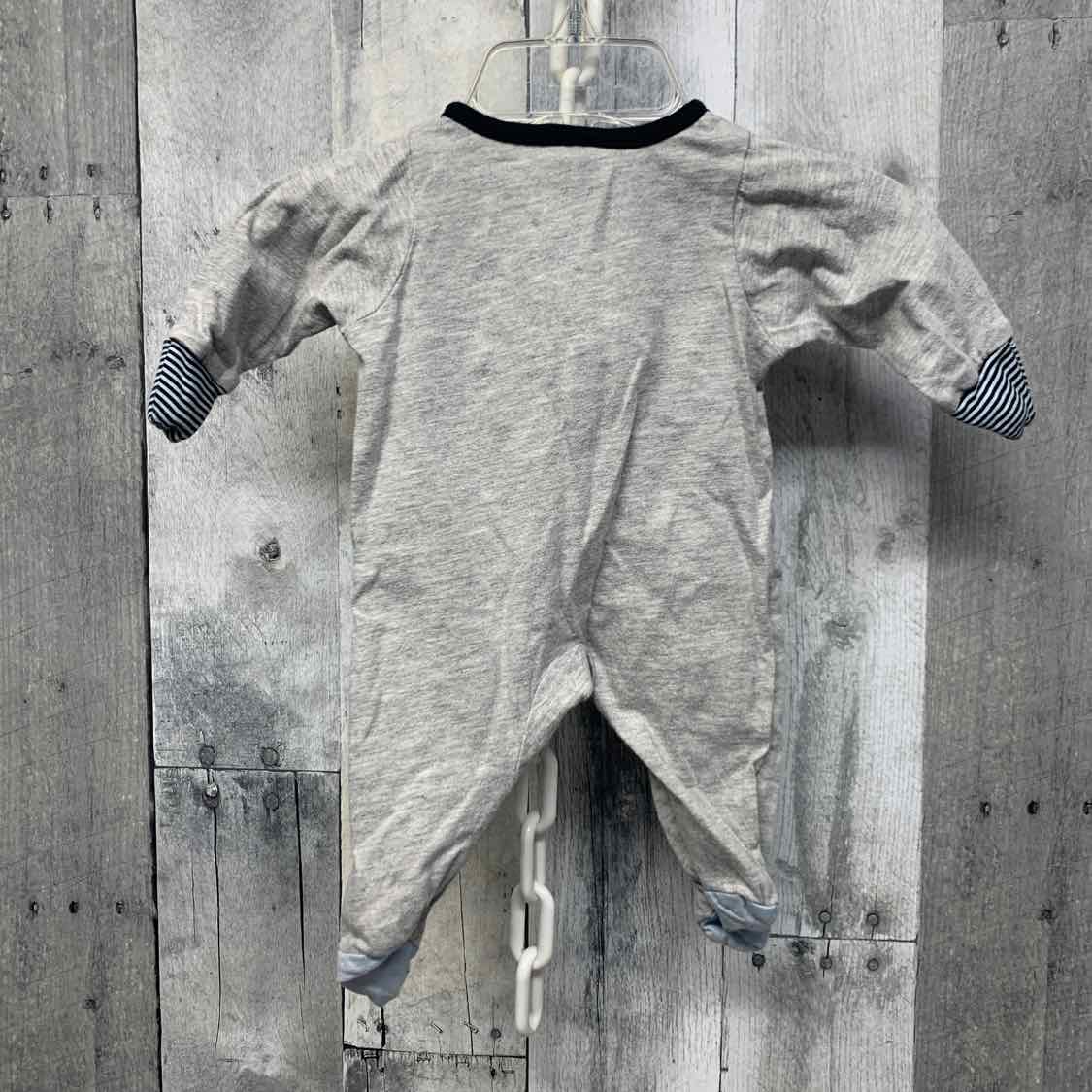 Size Preemie Gray/Blue Gerber Footy PJs