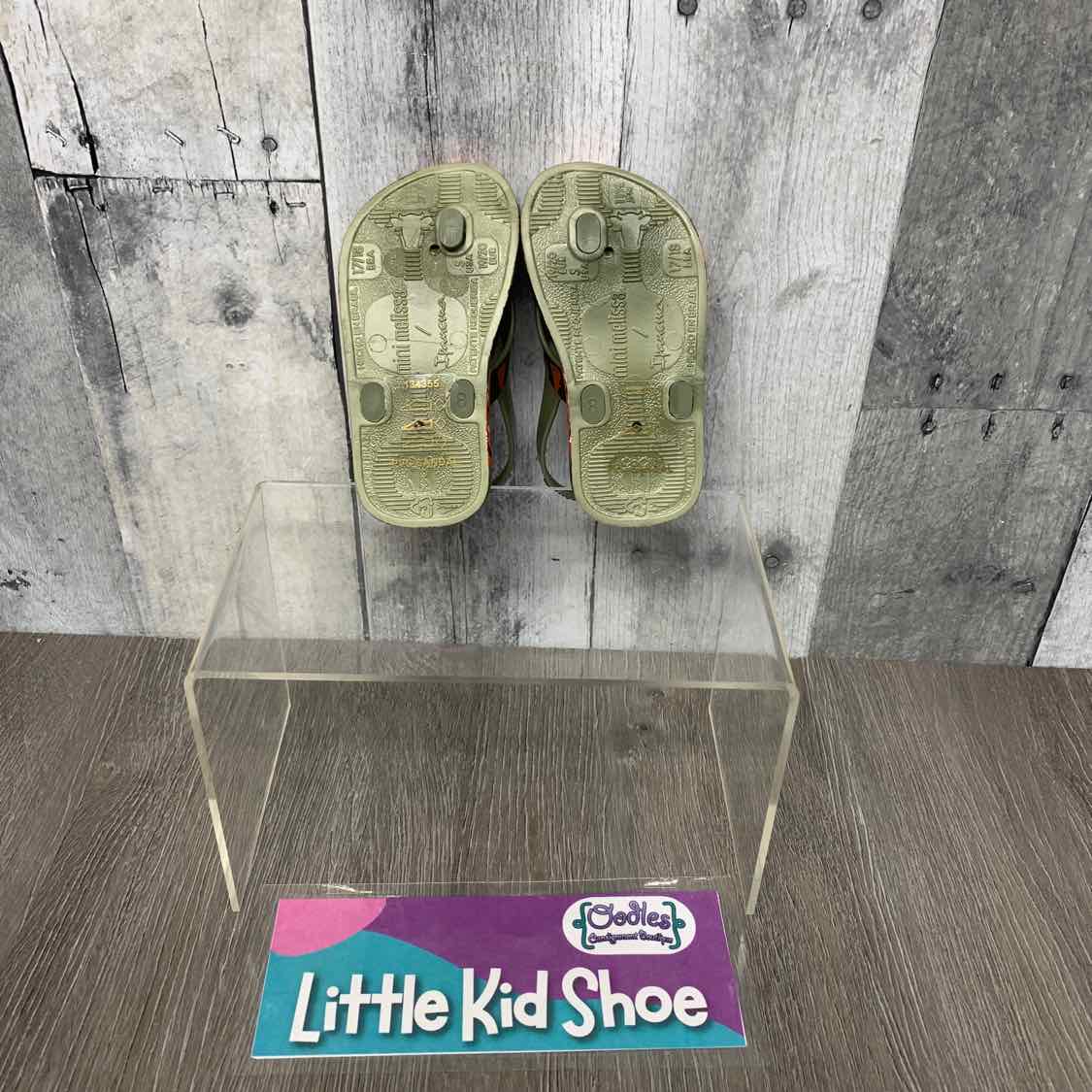 Size 5 Green Print Mini Melissa Sandals