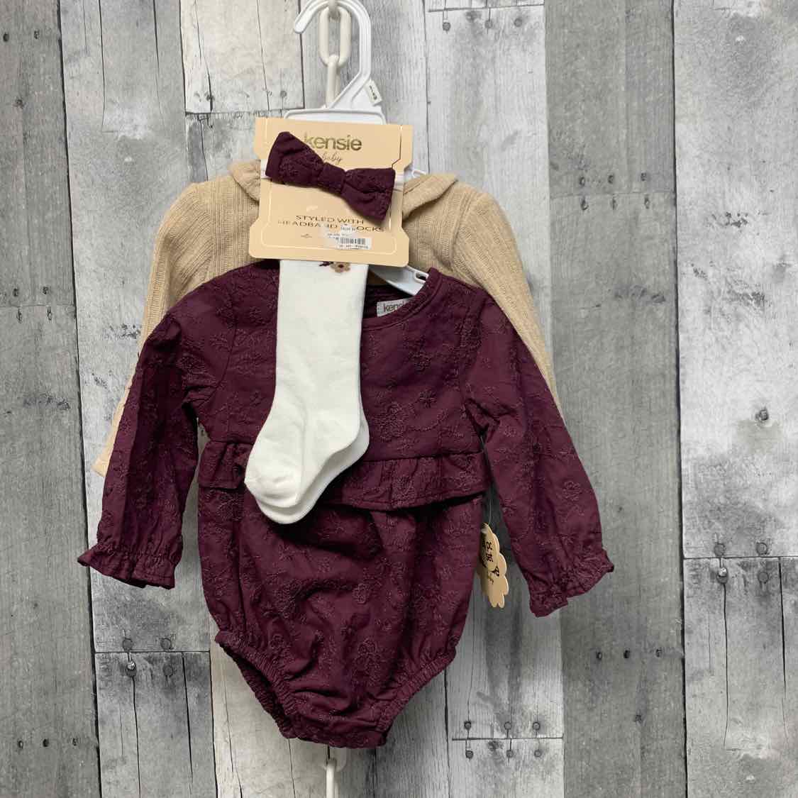 Size 3-6 Months Purple/Tan B Brand Romper