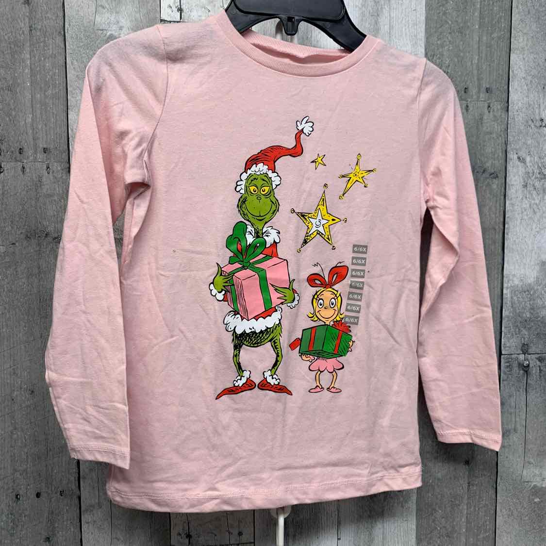 Size 6 Pink/Red Carter's Long Sleeve Shirt