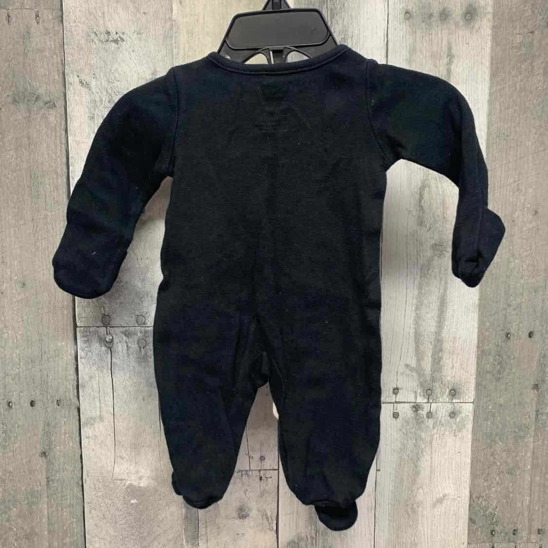 Size Newborn Black Print Carter's Footy PJs