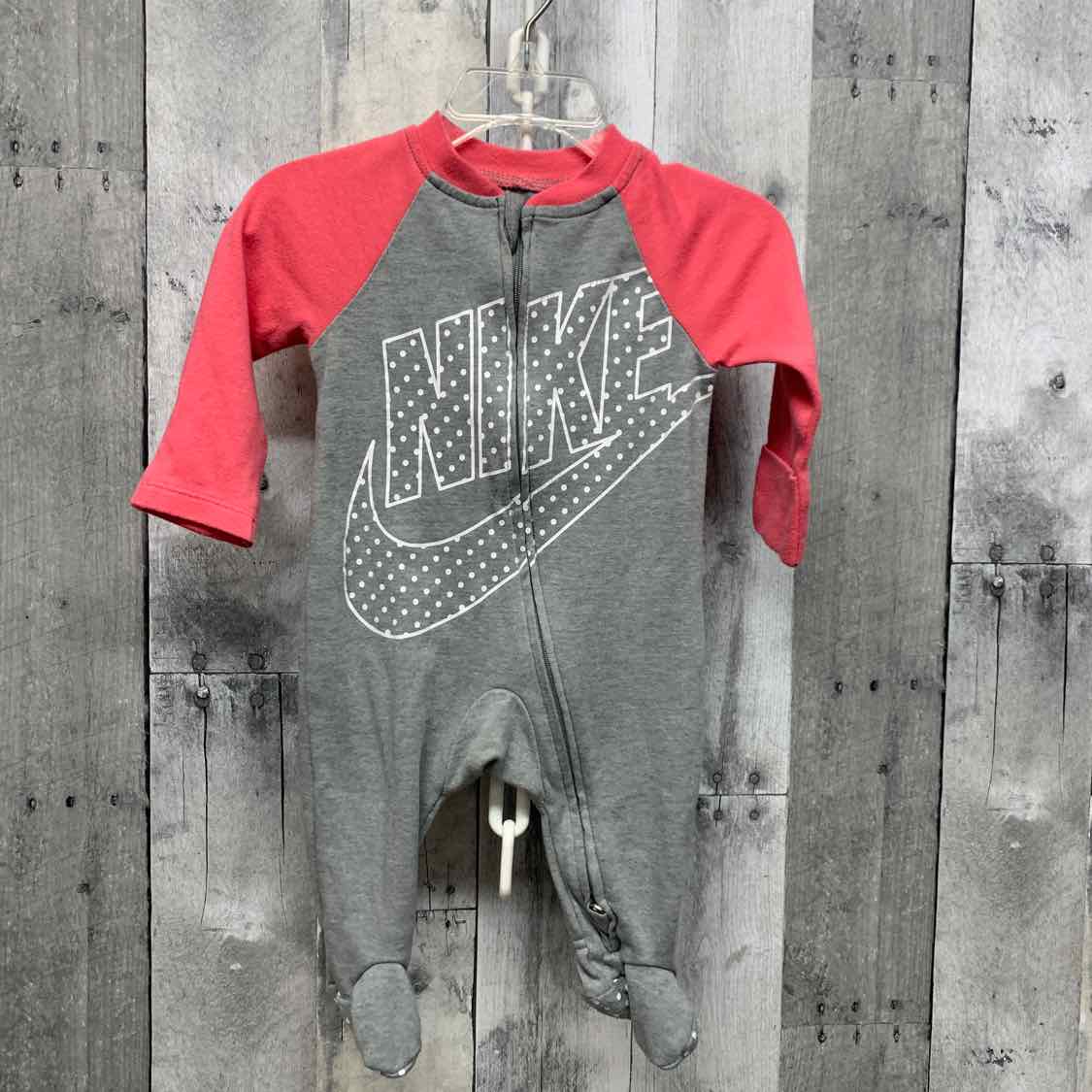 Size 3 Months Gray/Pink Sport Brand Footy PJs