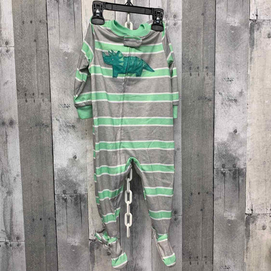 Size 12 Months Gray/Green Just One You Footy PJs