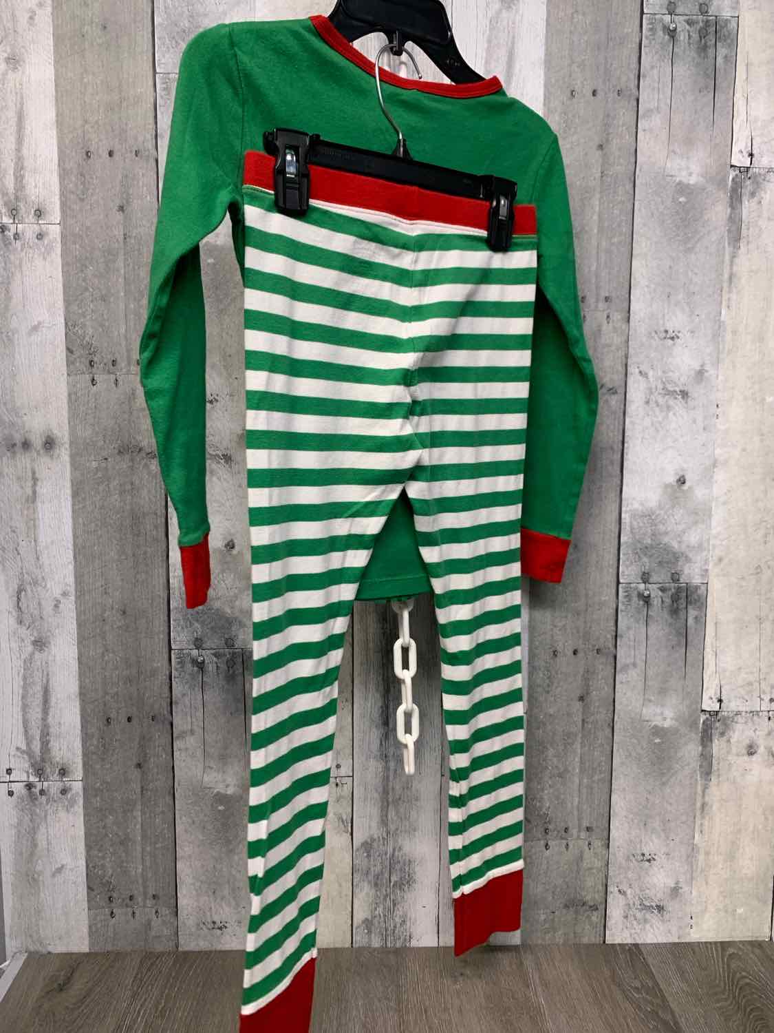 Size 10 Green Striped Holiday Brands 2pc PJs