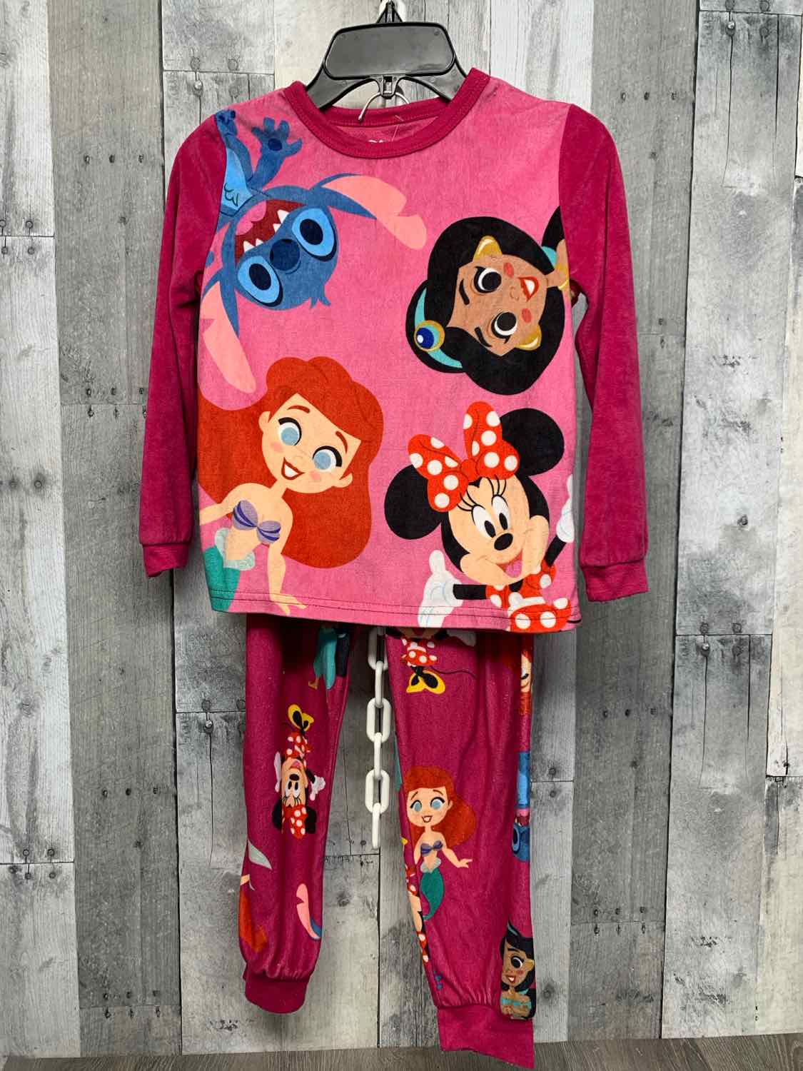 Size 6/7 Pink Print Disney 2pc PJs